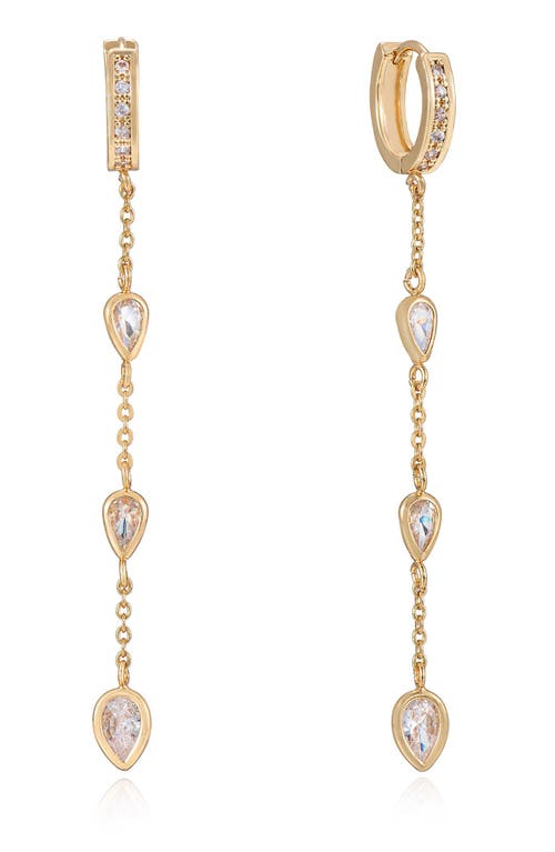 Ettika Bezel Hoop Linear Drop Earrings in Gold at Nordstrom