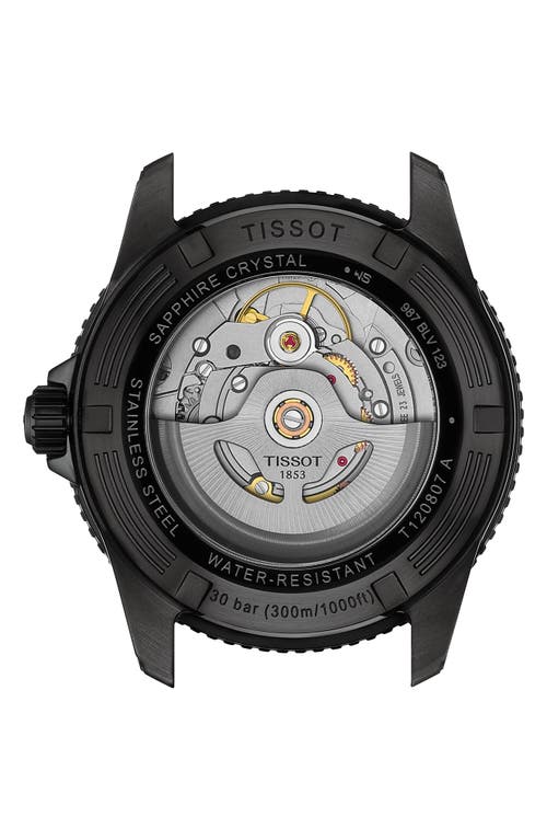 Tissot Men's Swiss Automatic Seastar 1000 Powermatic 80 Black Synthetic Strap Watch 40mm In Blue