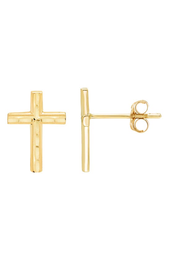 A & M 14k Gold Cross Stud Earrings