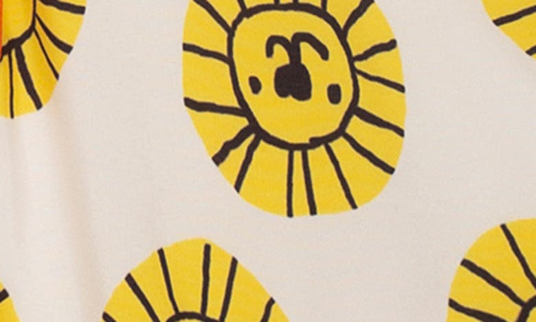 Shop Mon Coeur Kids' Seaqual Lion Print Swim Trunks In Natural/ Cyber Yellow