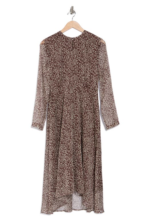 Area Stars Circle Print Midi Dress In Brown