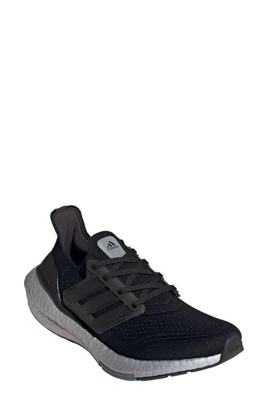 Adidas Originals Ultraboost 21 Running Shoe In Core Black/ Core Black/ Blue