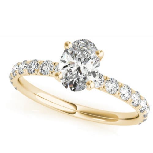 Bliss Diamond 1 1/2ct Oval Diamond Engagement Ring 14k Or Gold Lab Grown In 14k Yellow Gold