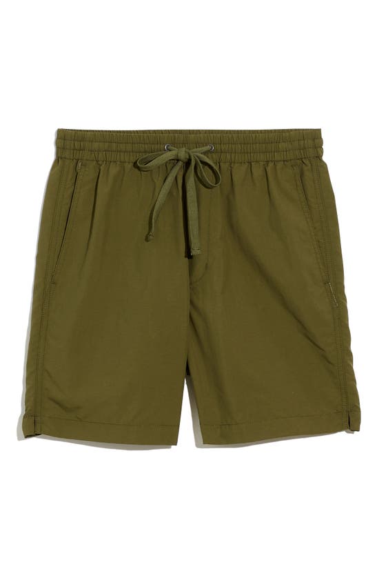 Madewell Re-sourced Everywear Shorts In Desert Olive