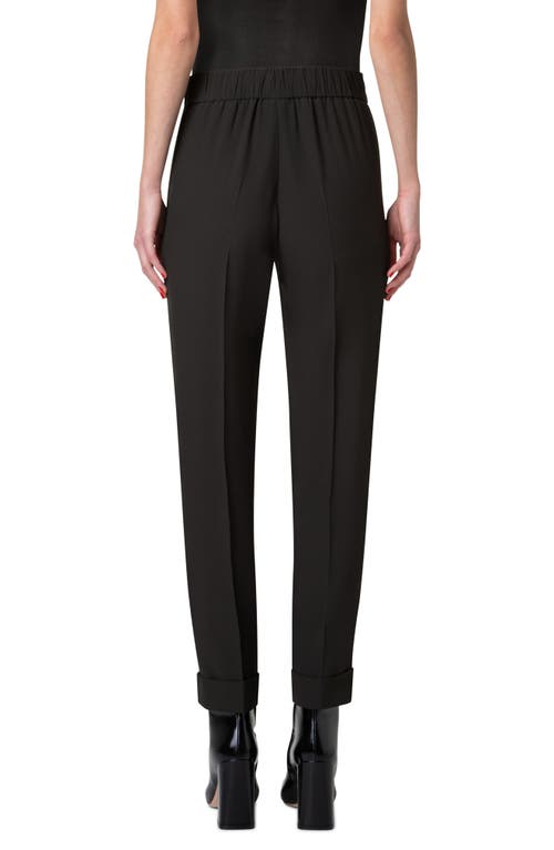 Shop Akris Chris Cuffed Crepe Pants In Kale Green