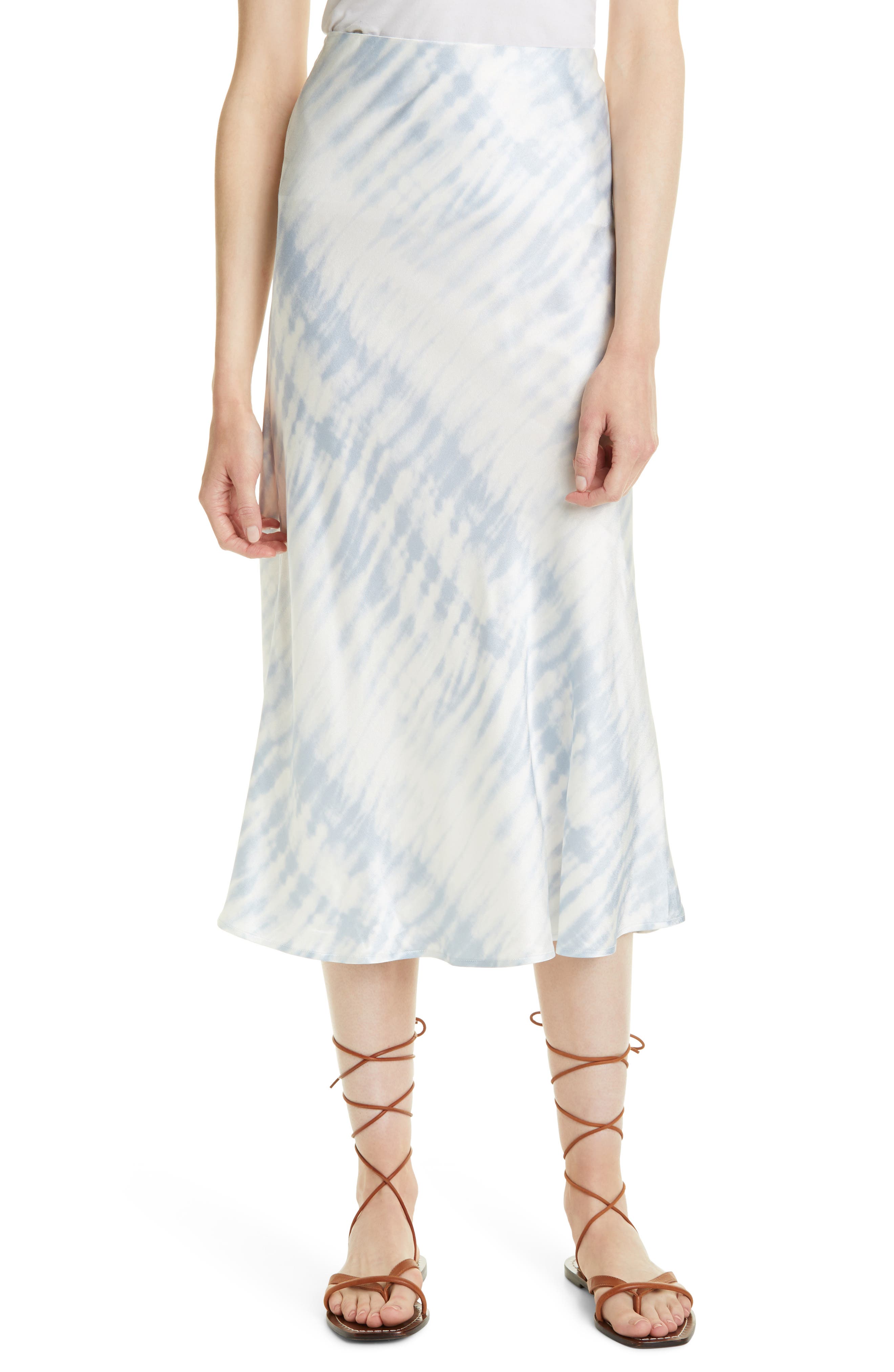 white linen bias cut skirt