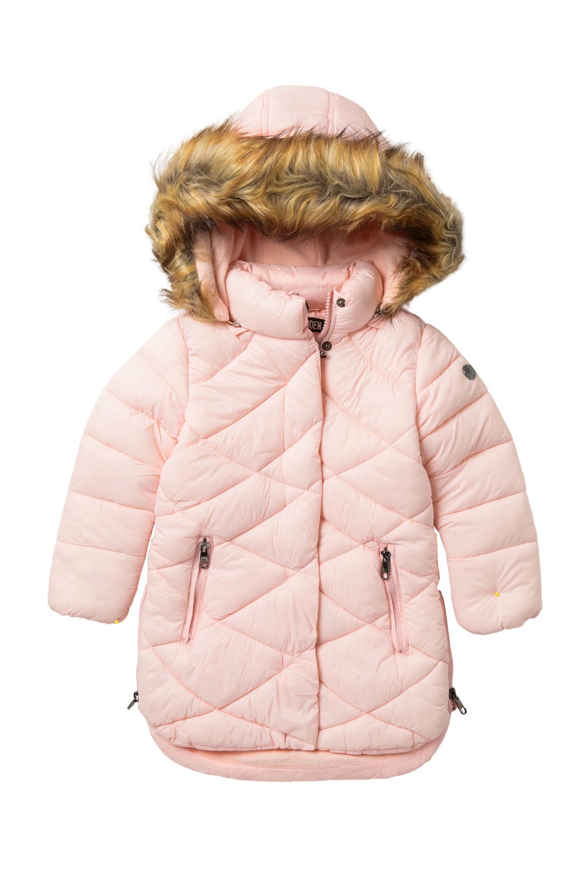 steve madden faux fur hooded puffer jacket