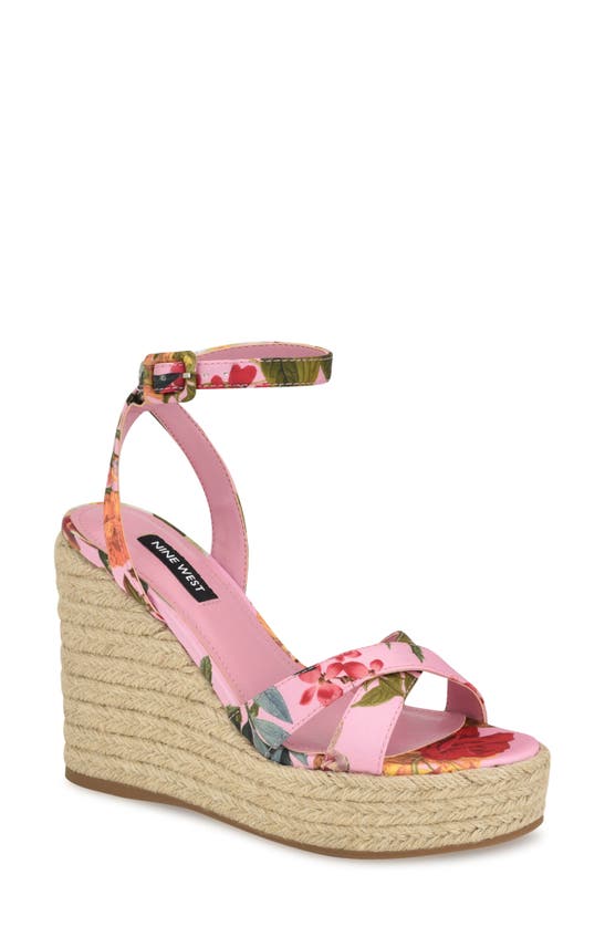 Shop Nine West Earnit Espadrille Sandal In Medium Pink