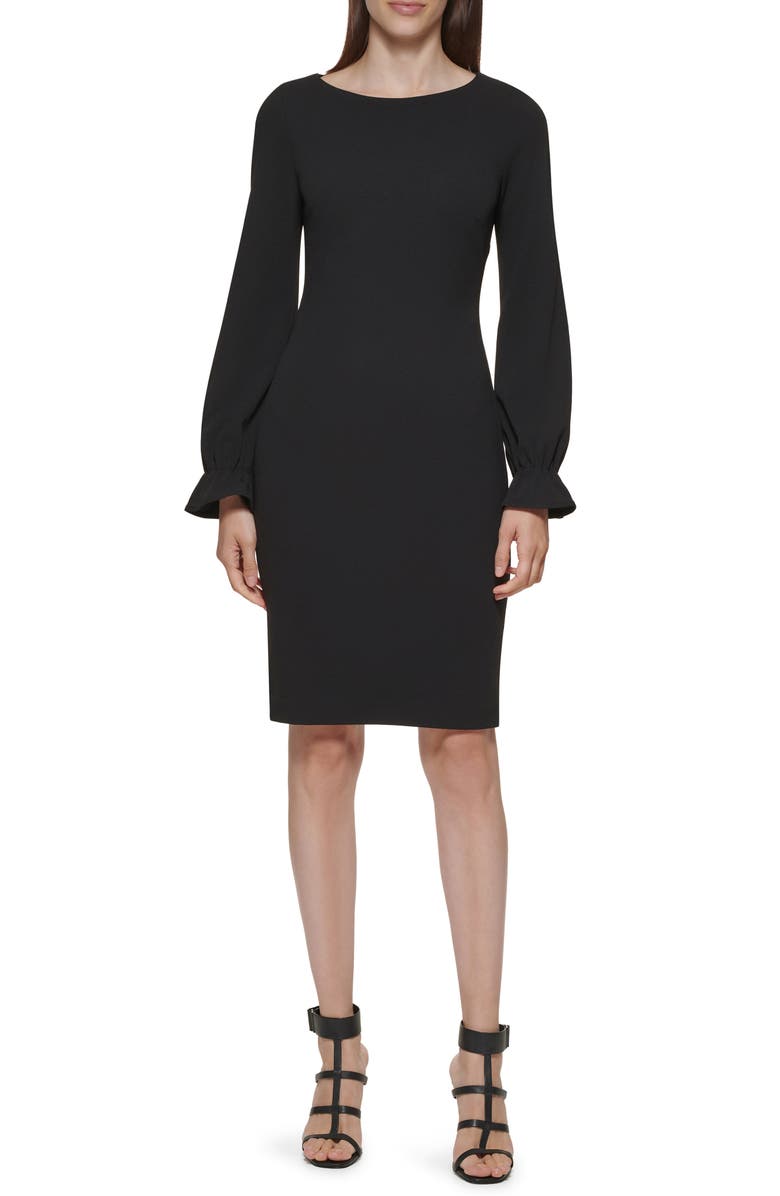 Calvin Klein Ruffle Long Sleeve Sheath Dress | Nordstromrack