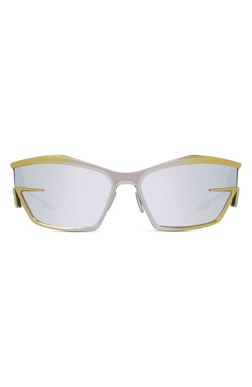 Shop Givenchy Gv Cut 66mm Mirrored Oversize Geometric Sunglasses In Shiny Yellow/smoke Mirror