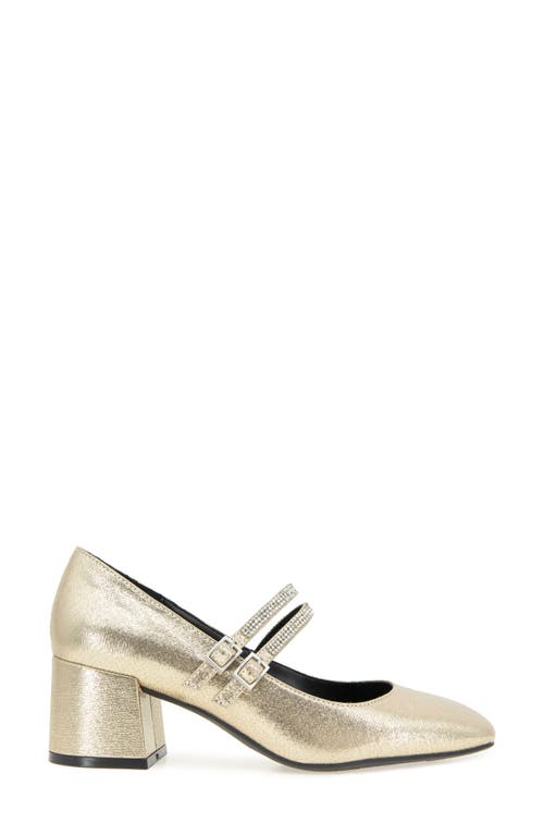 Reaction Kenneth Cole Leeann Mary Jane Pump In Soft Gold Fabric