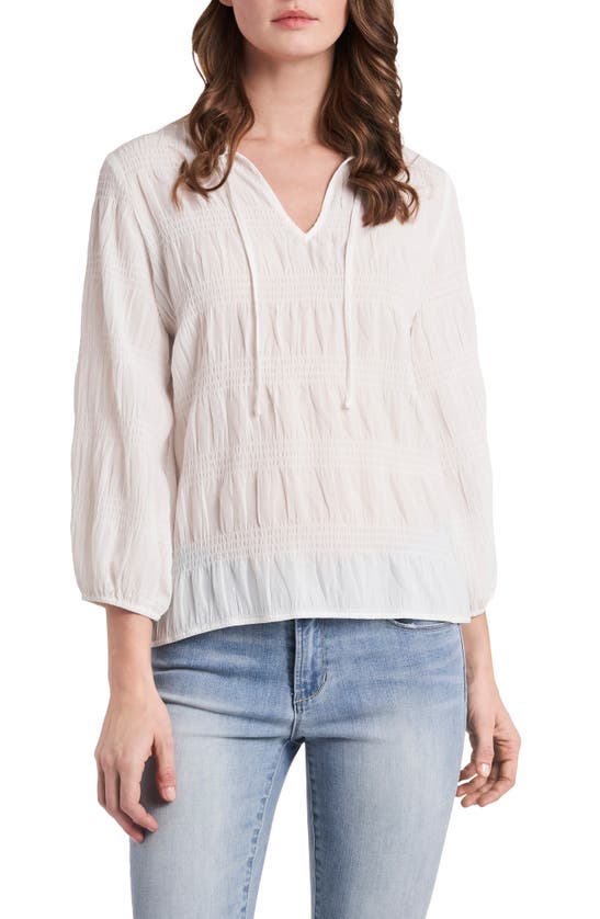 Vince Camuto Smocked Blouse In New Ivory