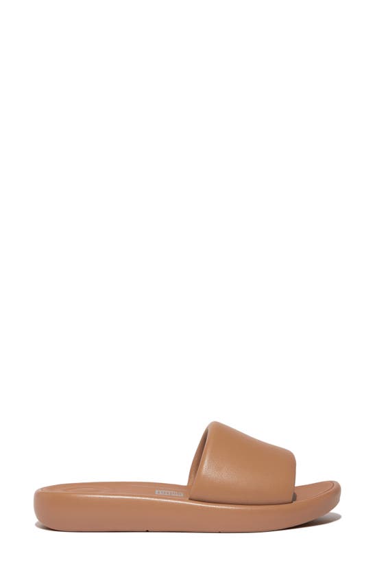 Shop Fitflop Iqushion D-luxe Slide Sandal In Latte Tan