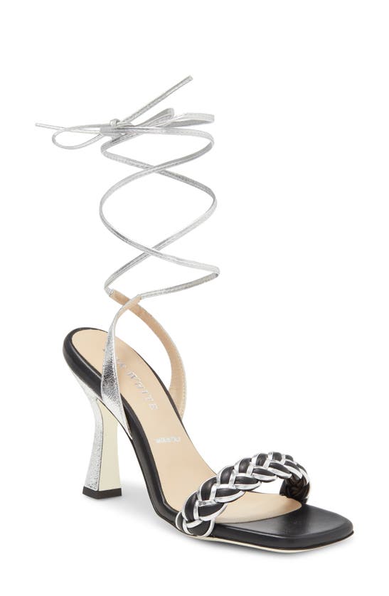 Shop Ron White Vanessa Lace-up Sandal In Onyx Silver