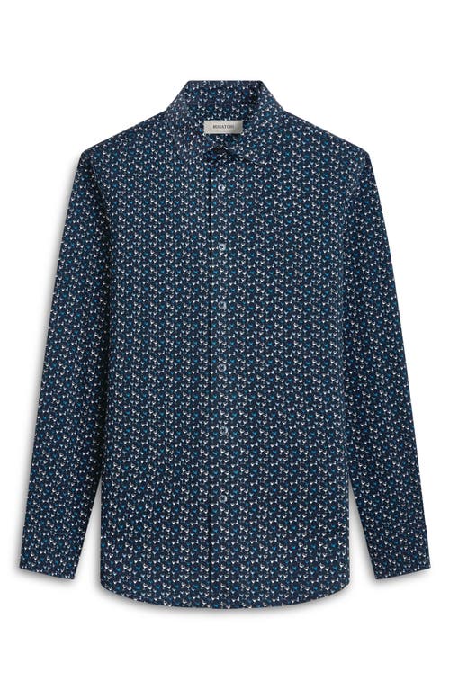 Shop Bugatchi James Ooohcotton® Martini Print Button-up Shirt In Navy