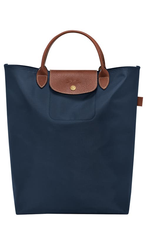 Longchamp Medium Cabas Replay Recycled Canvas Tote In Blue