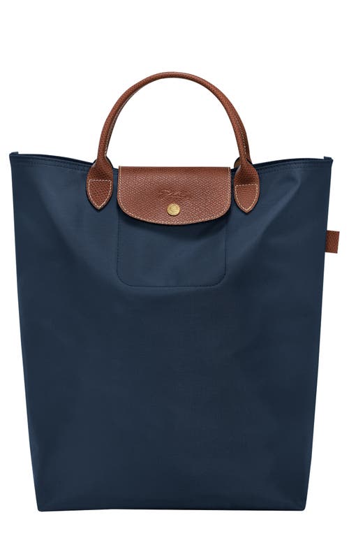 Longchamp Medium Cabas Replay Recycled Canvas Tote in Navy at Nordstrom