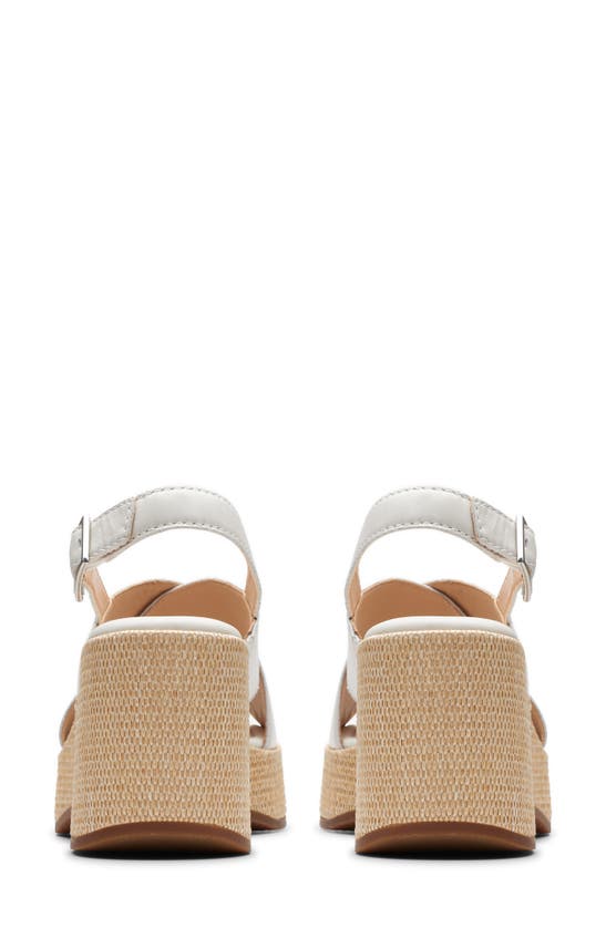 Shop Clarks (r) Manon Wish Wedge Slingback Sandal In Off White Lea