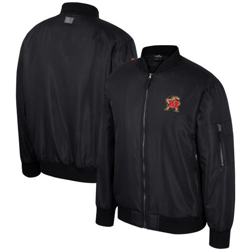 COLOSSEUM Men's Colosseum Black Maryland Terrapins Full-Zip Bomber Jacket