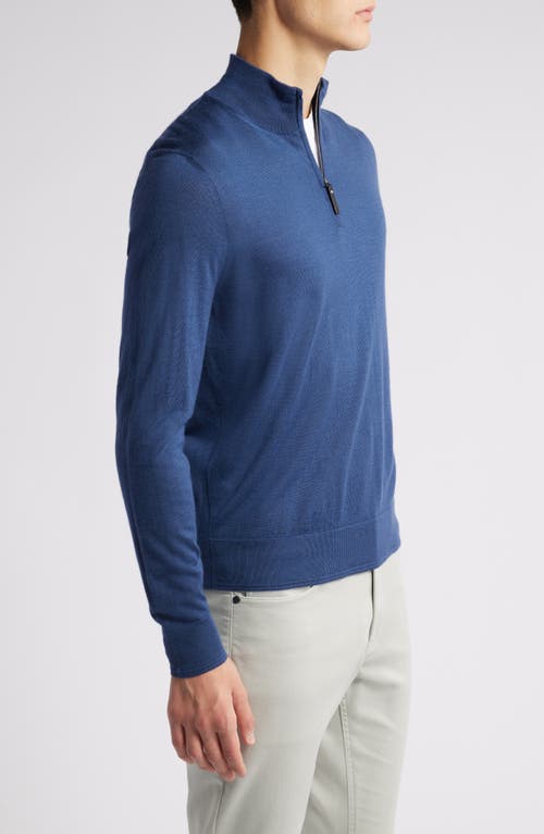 Shop Canali Quarter Zip Cashmere & Wool Blend Sweater In Blue