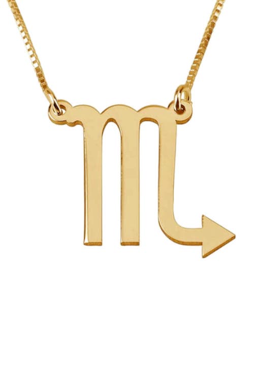 Zodiac Pendant Necklace in Gold Plated - Scorpio