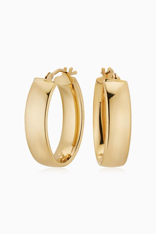 Oradina 14k Yellow Gold The One Midi Oval Hoops In Yellow Gold