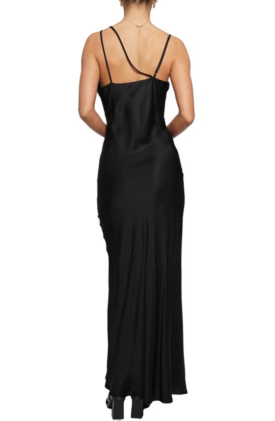 Shop Know One Cares Asymmetric Bias Cut Maxi Dress In Black