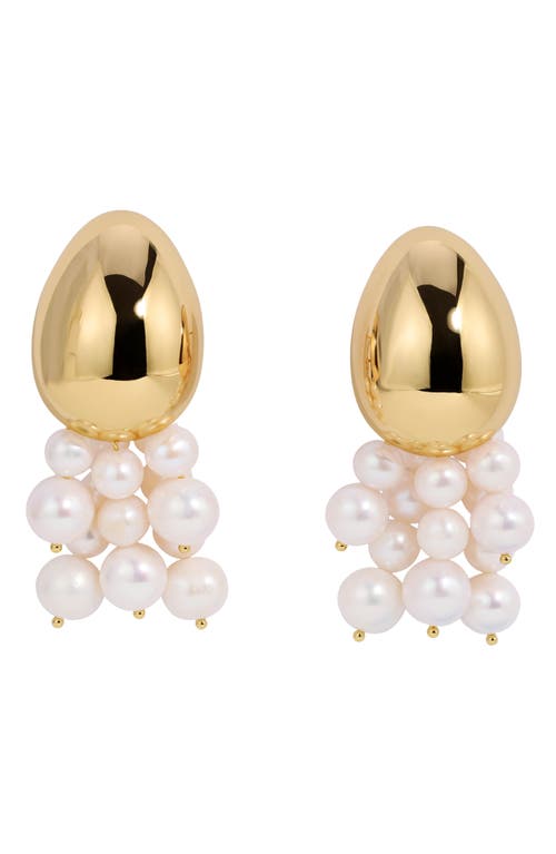 Zora Pearl Drop Earrings in Gold