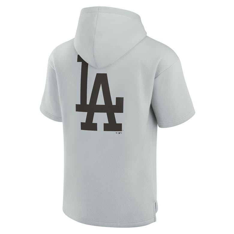 Shop Fanatics Signature Unisex  Gray Los Angeles Dodgers Elements Super Soft Fleece Short Sleeve Pullover