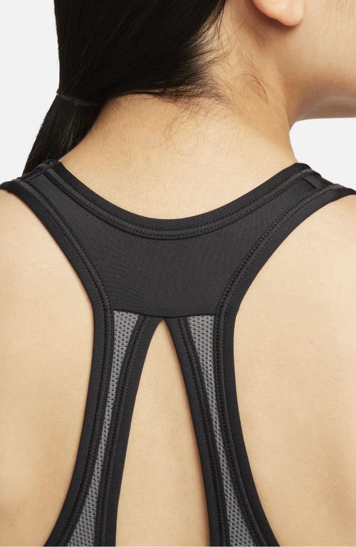 Shop Nike Dri-fit Swish High Support Sports Bra In Black/iron Grey/white