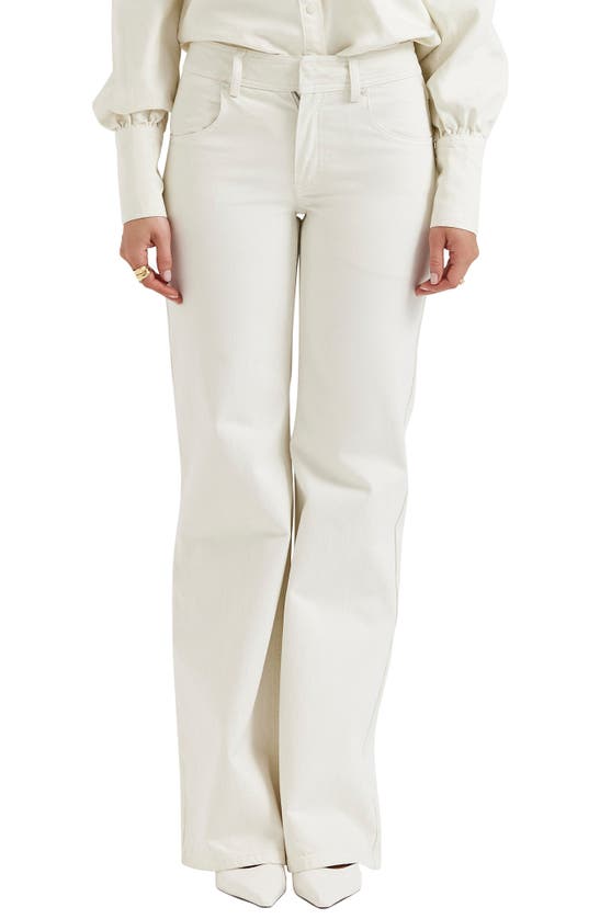 Shop House Of Cb Marli Wide Leg Jeans In Ivory