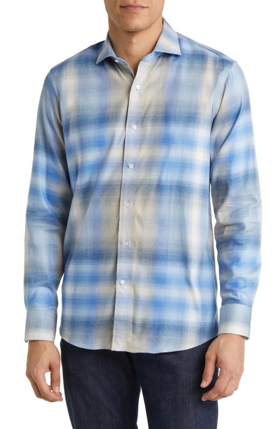 PETER MILLAR CROWN CRAFTED GOODMAN PLAID COTTON FLANNEL BUTTON-UP SHIRT