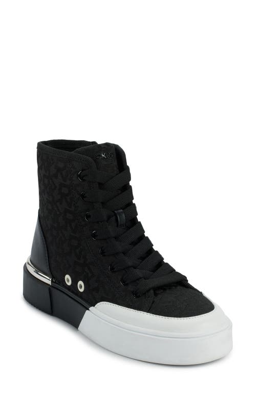 Shop Dkny Bitsy High Top Platform Sneaker In 005 - Black/white