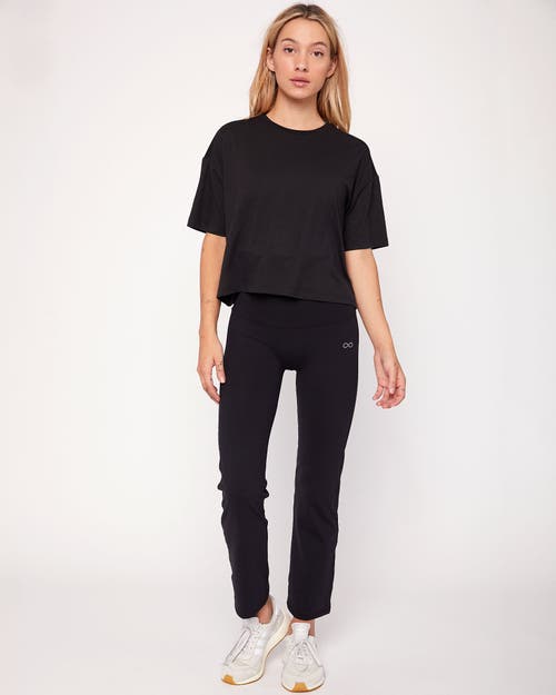 Shop Rebody Active Cozy Boxy Tee Short Sleeve Top In Cozy Black