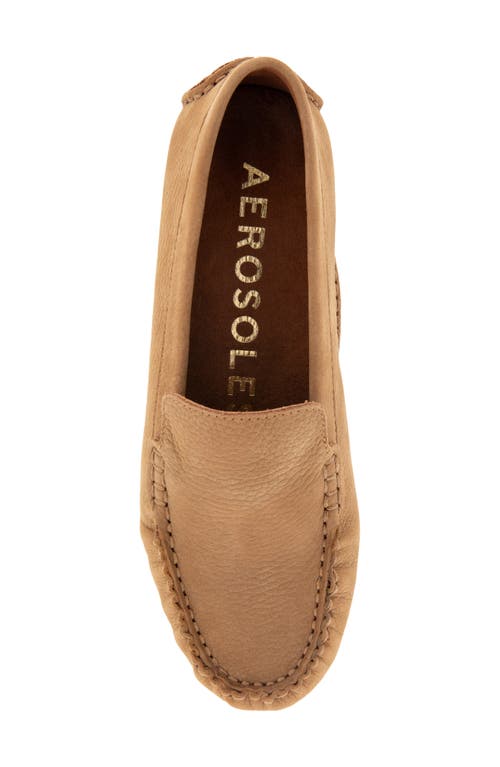 Shop Aerosoles Coby Moc Toe Loafer In Camel Pebbled Nubuck