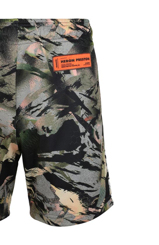 Shop Heron Preston Camo Dry Fit Shorts In Green