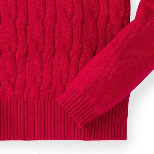 Shop Hope & Henry Girls' Cable Front Sweater, Kids In Red