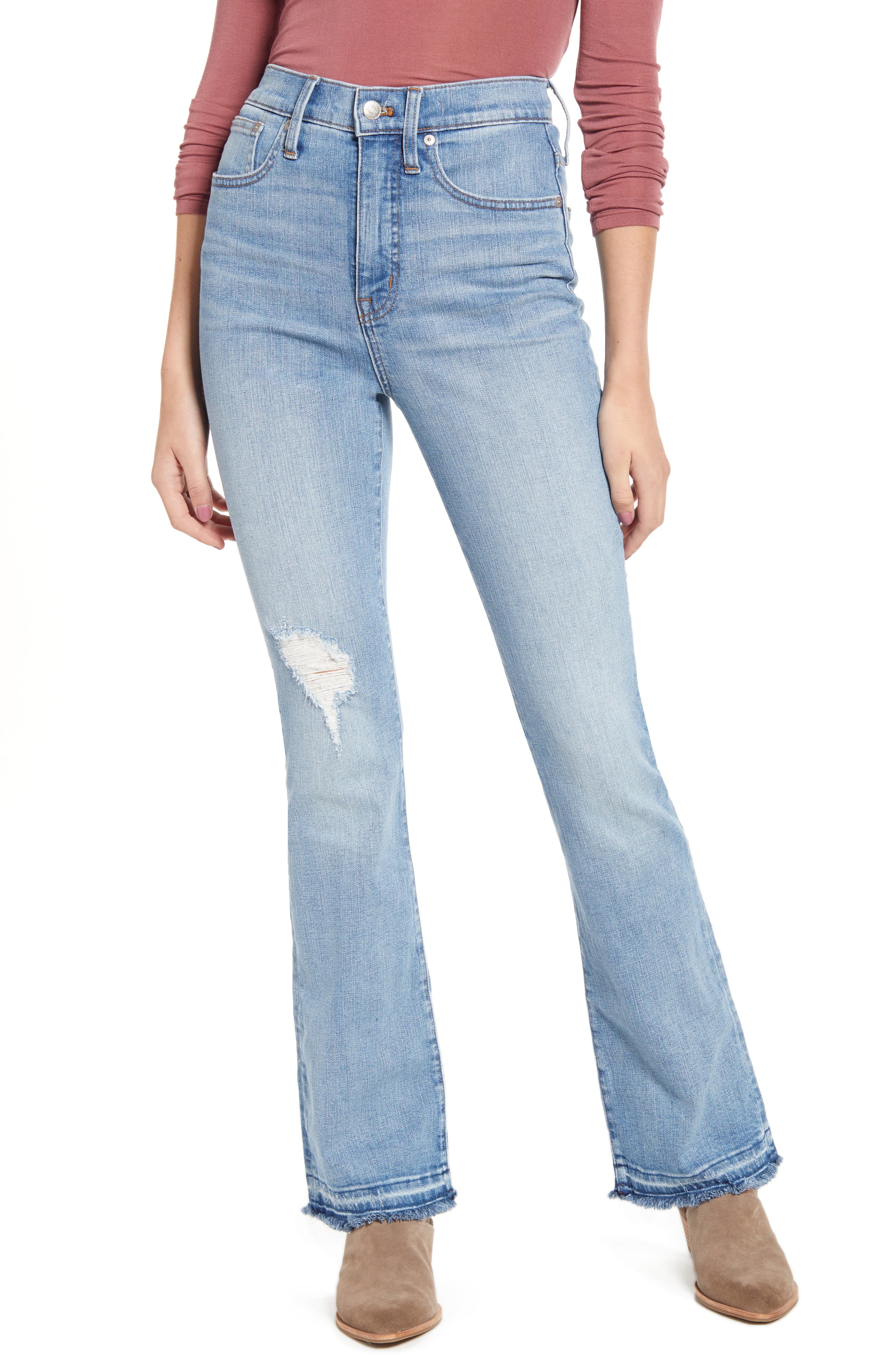 skinny flared jeans high waist