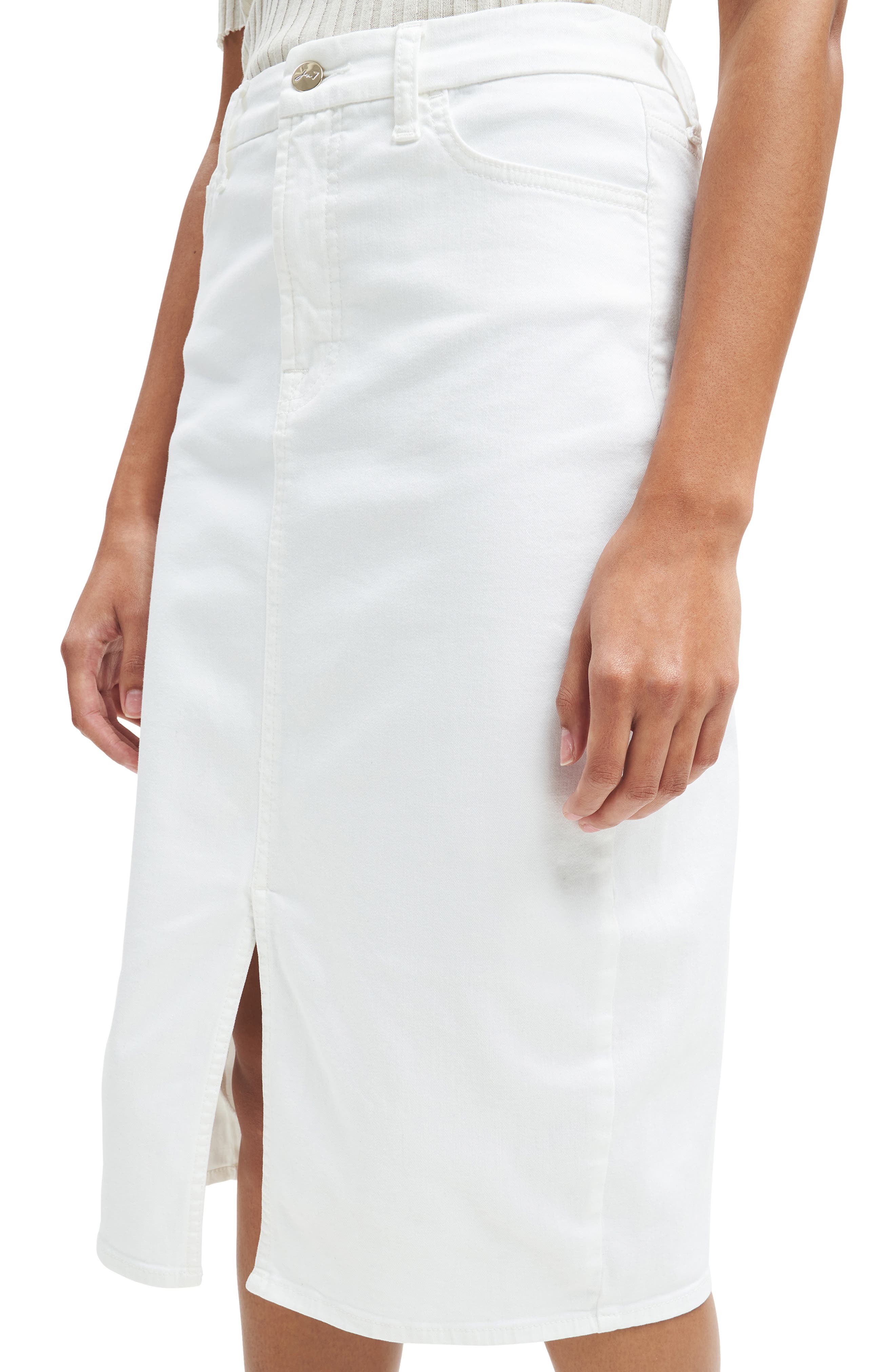 NWT Size 12 Women’s Seven 7 Jeans Embroidered White Denim Skirt NEW MSRP $59 