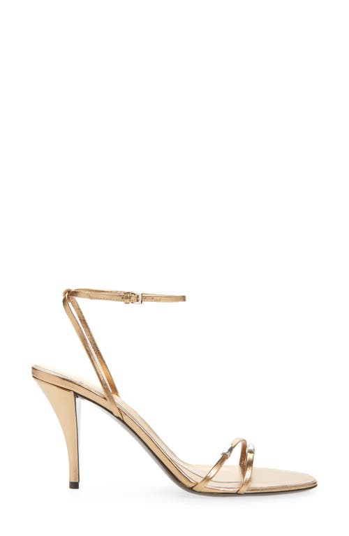 Shop The Row Cleo Bijoux Metallic Ankle Strap Sandal In Old Gold