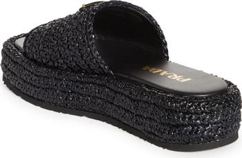 Prada raffia sandals hot sale