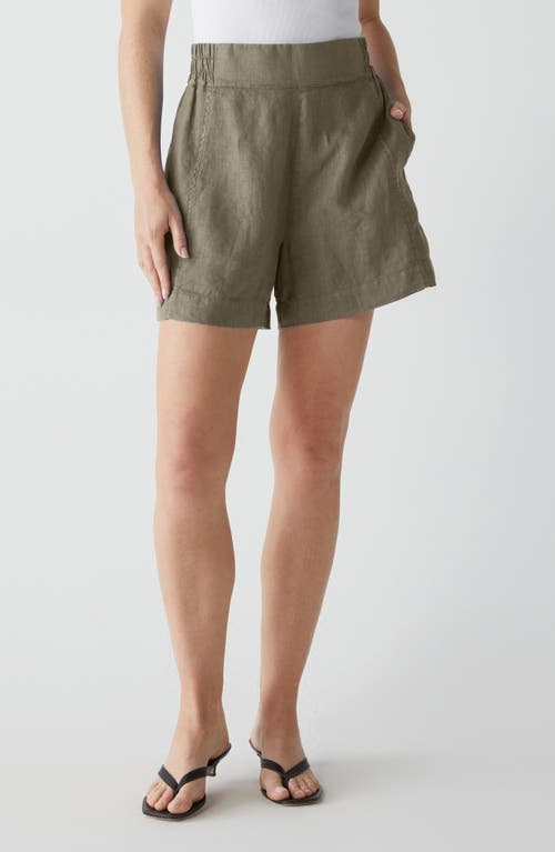 Mavis Linen Shorts in Camo