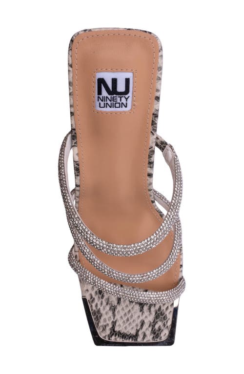 Ninety Union Women's Angel Snake Embossed Wedge Sandals In Natural