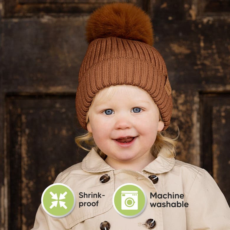 Keababies 2-pack Pom Knitted Beanie In Rust