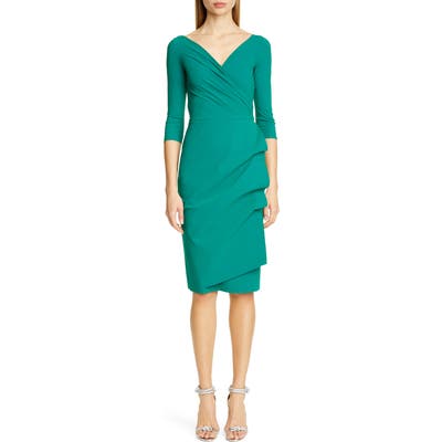 Chiara Boni La Petite Robe Florien Ruched Cocktail Dress, US / 42 IT - Green