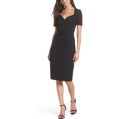 Fraiche By J Sweetheart Pencil Dress, Black