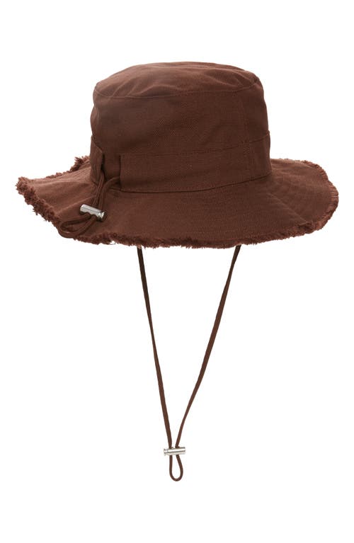 Shop Jacquemus Gender Inclusive Le Bob Artichaut Cotton Twill Bucket Hat In Brown 850