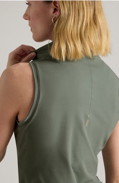 Shop Rhone Course To Court Sleeveless Half Zip Top In Olive Shadow