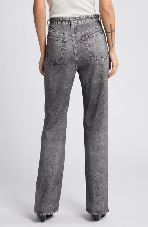 Shop Rag & Bone Miramar Shea Relaxed Straight Cotton Terry Sweatpant Jeans In Raven