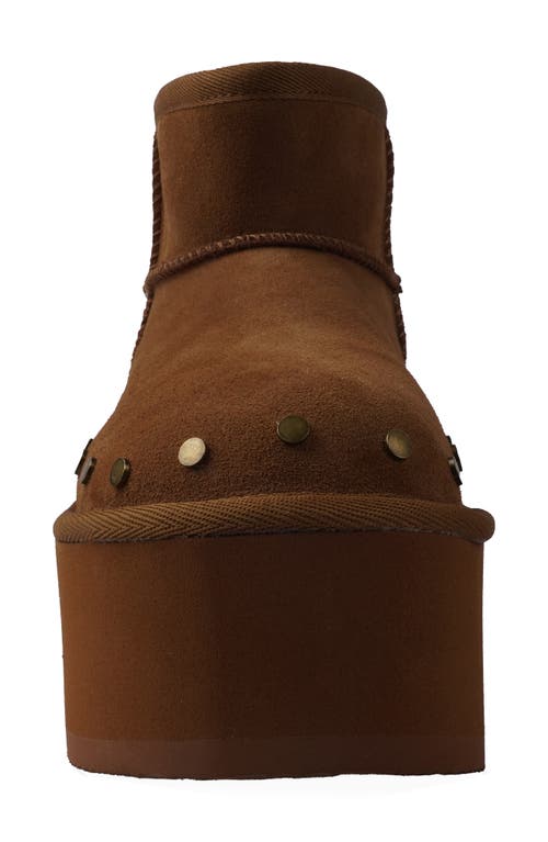 Candies Candie's Shye Faux Fur Platform Bootie In Tan Suede